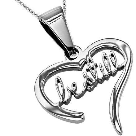 Women's Handwriting Heart Necklace